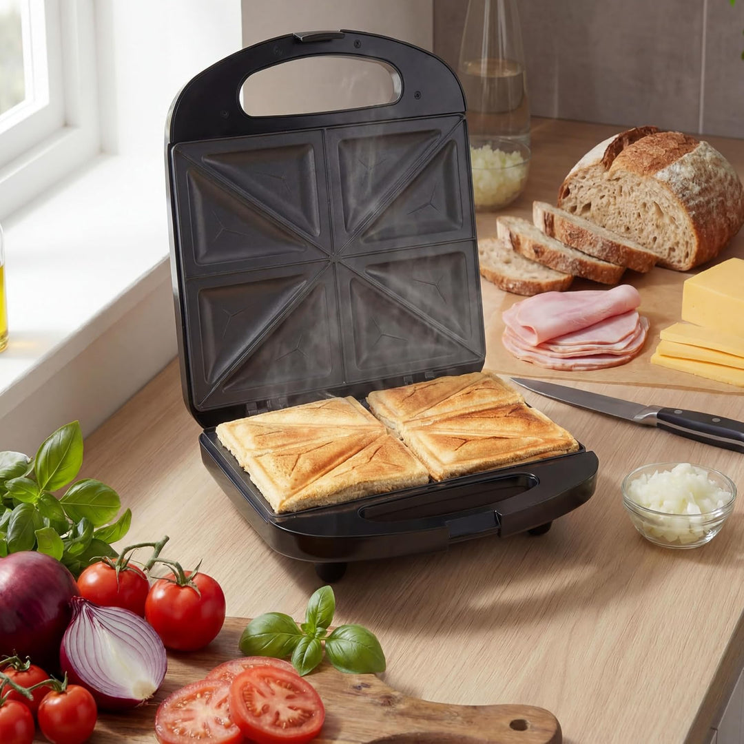 Progress Sandwich-Toaster – Antihaftbeschichteter Toastie-Maker, Bereitet 4 getoastete Sandwiches, 4