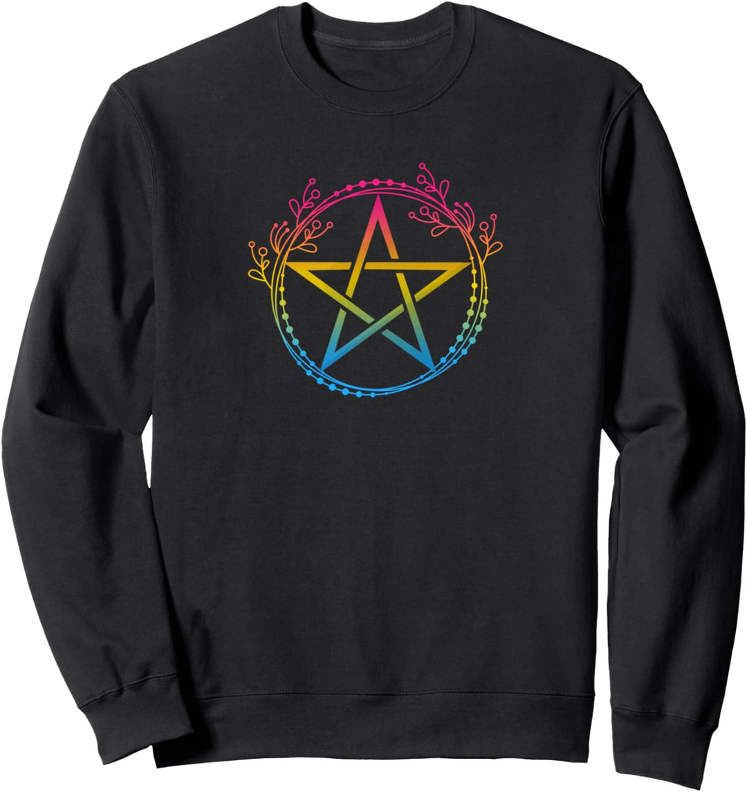 Pansexuelles Pentagramm Wiccan Pagan Pan Pride Flagge Boho Sweatshirt