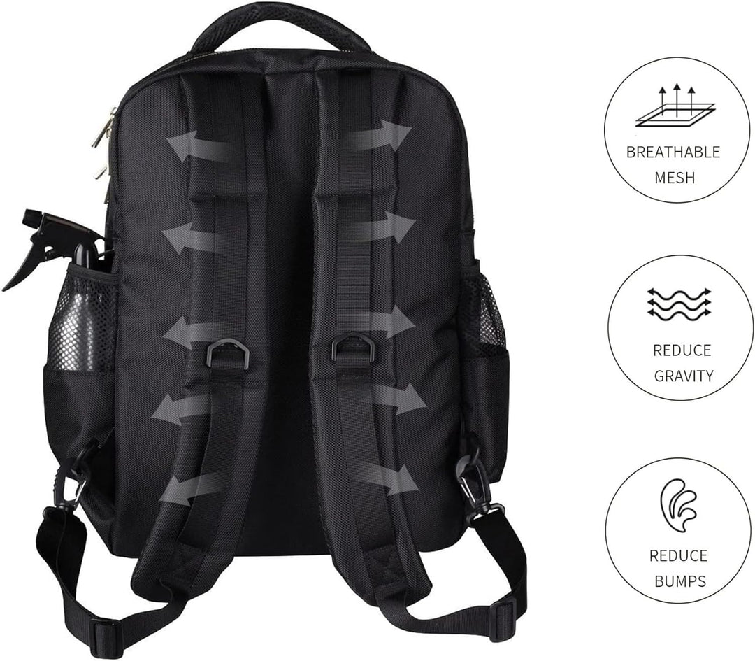 Barber Clippers Rucksack Tasche für Friseur, Friseurtasche Haarwerkzeuge Organizer Schwarz Barber Ba