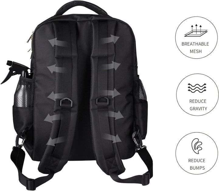 Barber Clippers Rucksack Tasche für Friseur, Friseurtasche Haarwerkzeuge Organizer Schwarz Barber Ba