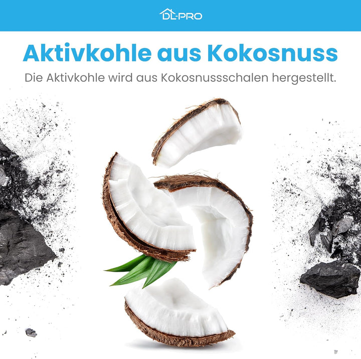DL-pro Clean Air Aktivkohlefilter 4x Filter Dunstabzugshaube Set für Bosch HEZ9VRCR0 | Siemens HZ9VR