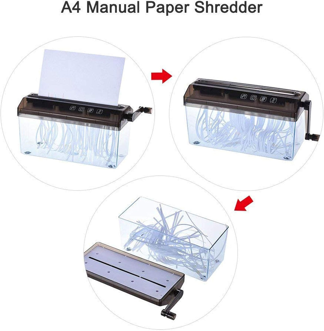 Malayas A4 22,9 cm Aktenvernichter geschreddertes Papier Manueller Hand-Papierschredder Dokumentenda