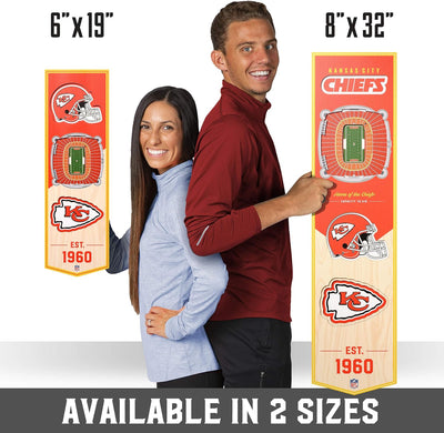 YouTheFan NFL 3D Stadion Banner, 15,2 x 48,3 cm Kansas City Chiefs, Kansas City Chiefs