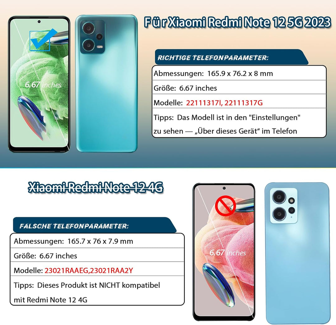 RongZy Display für Xiaomi Redmi Note 12 5G/Poco X5 5G LCD Bildschirmersatz Digitizer Touchscreen Mon