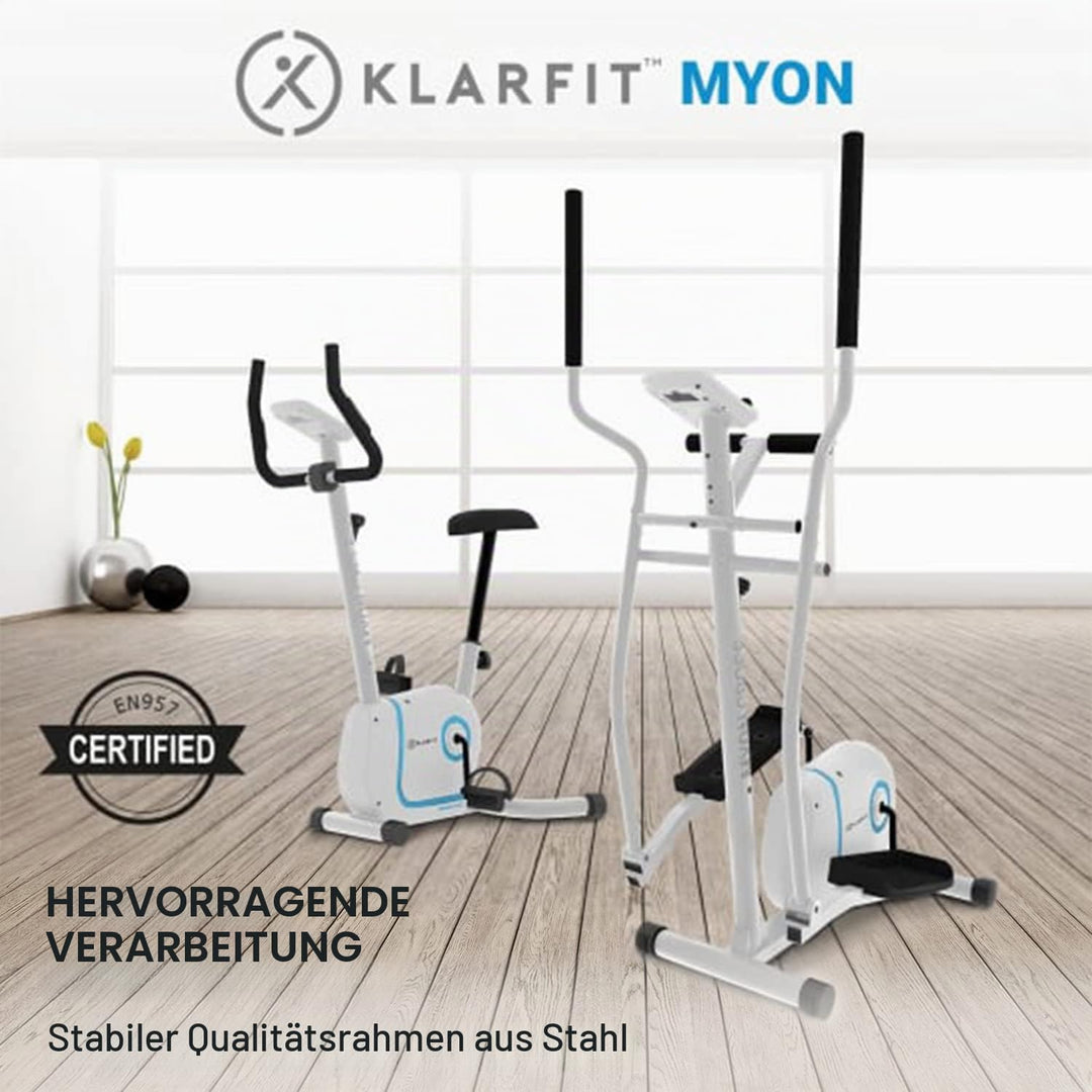 Klarfit Myon Cycle Heimtrainer Fahrrad - Ergometer Fahrrad mit 12 kg Schwungmasse, Hometrainer mit P