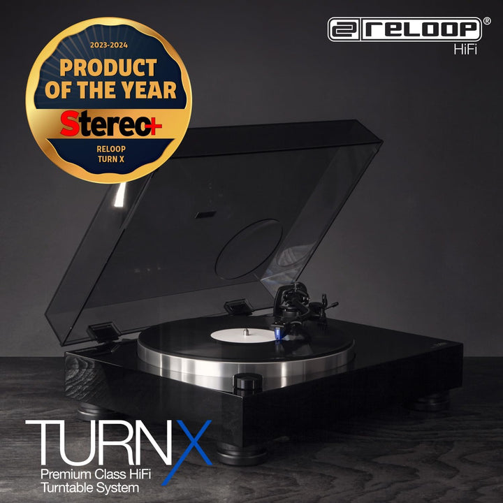 Reloop Turn X - Premium HiFi-Plattenspieler inkl. Ortofon 2M Blue Tonabnehmer, Super High Torque-Dir