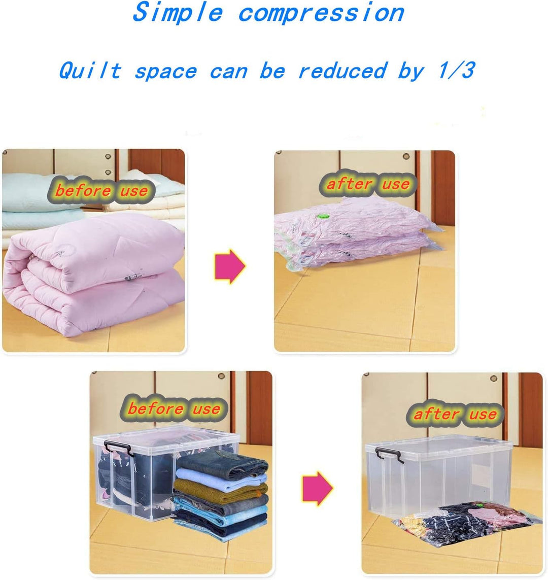 Opaza Vacuum Storage Bags, 6 Pack (2 Jumbo-130x100 cm + 2 Large-110x80 cm + 2 Medium-80x60cm) Airtig