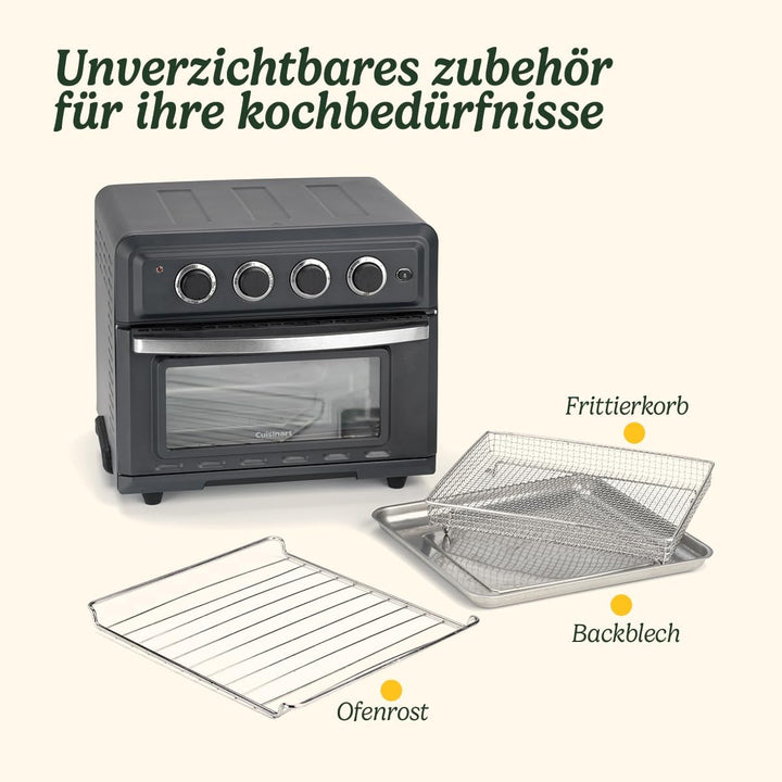 Cuisinart Air Fryer Minibackofen, 7-in-1 Funktion: Heissluftfritteuse, Backofen, Grill, Toaster, War