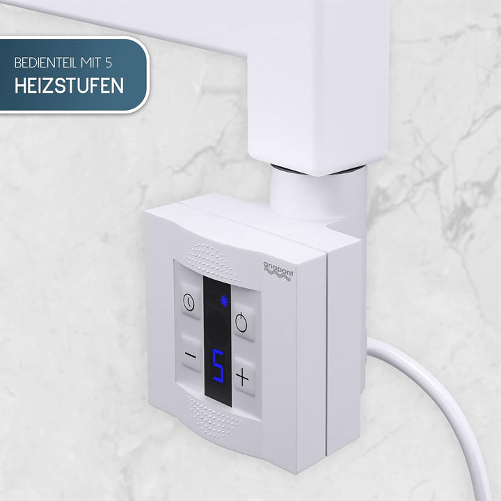 anapont elektrischer Premium Badheizkörper Marlin - gerade - Farbe - Timer-Funktion - Handtuchheizkö