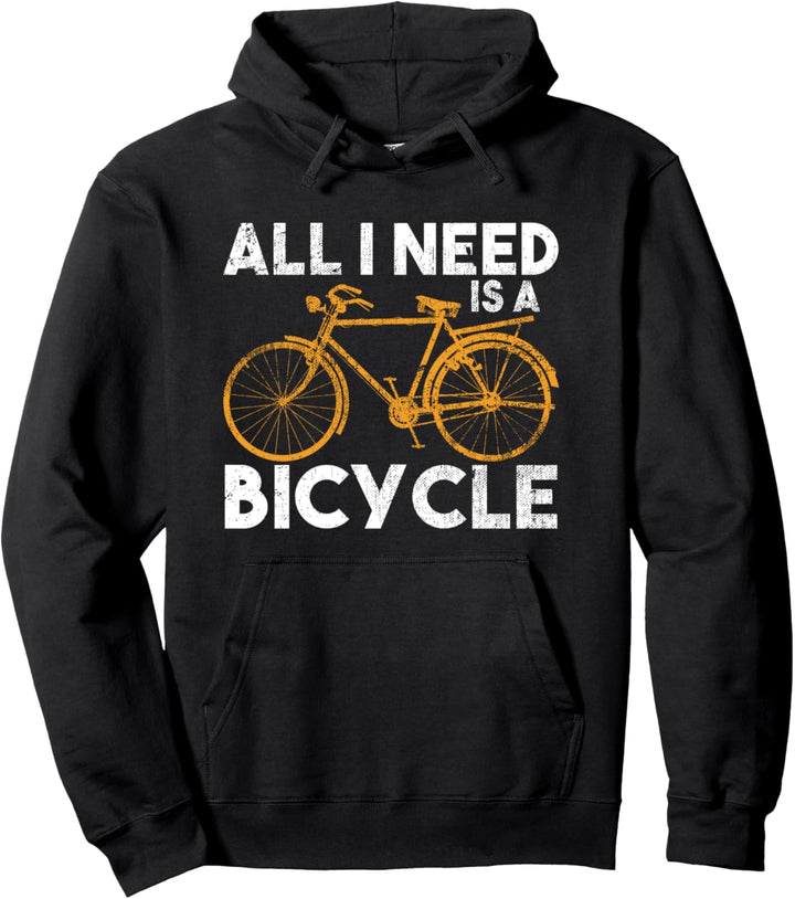 Alles was ich brauche ist ein Fahrrad Distressed Cycling Pullover Hoodie