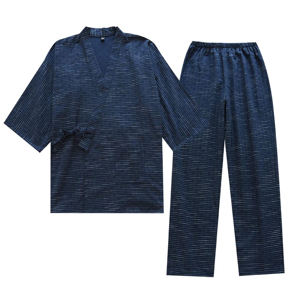 un-brand Japanischer Kimono-Baumwoll-Hanfu-Pyjama-Anzug für Herren in Übergrösse Taoistische Kleidun