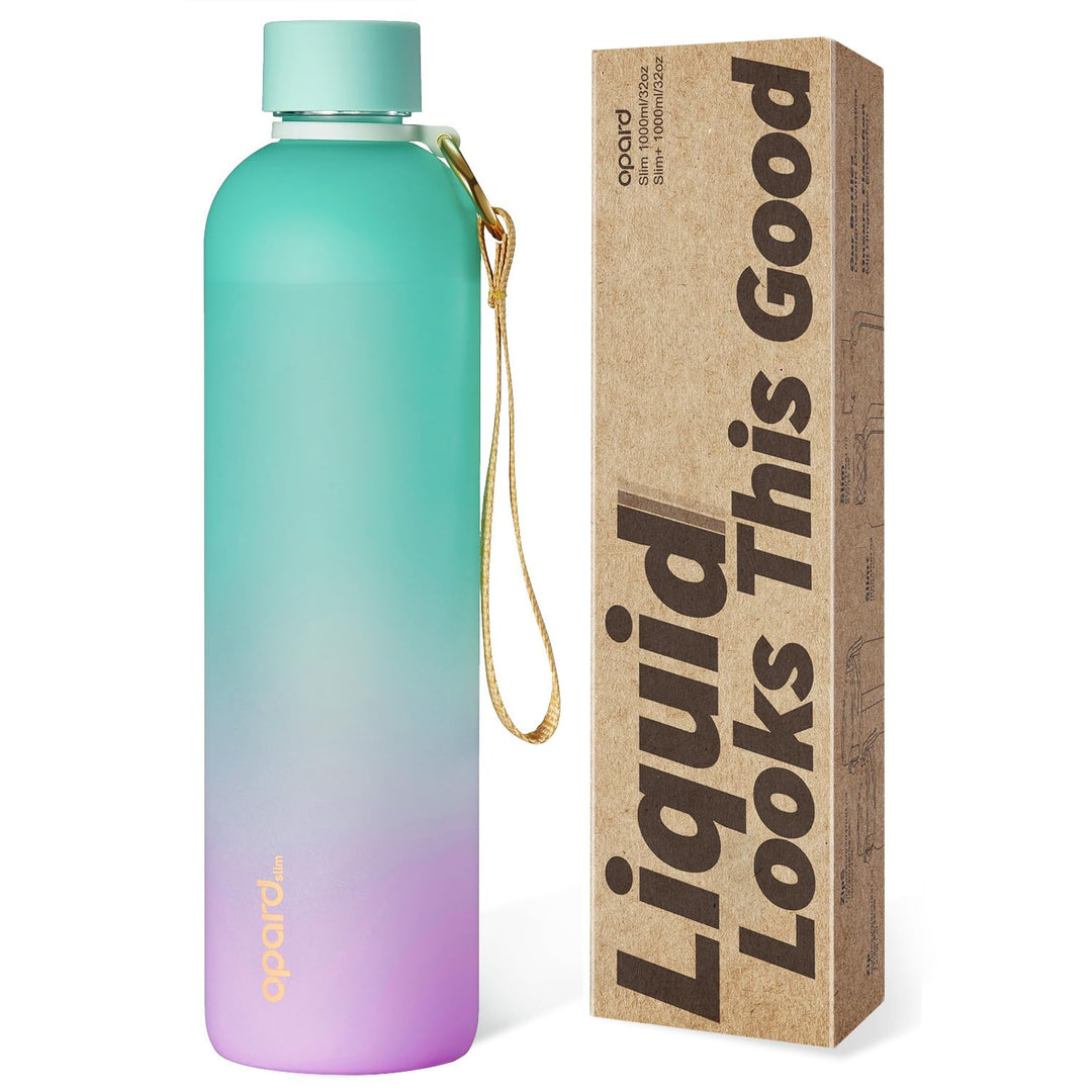 Opard Slim Pro Trinkflasche 1L,Auslaufsicher Wasserflasche SportBPA Frei, SpulmaschinenfestKunststof