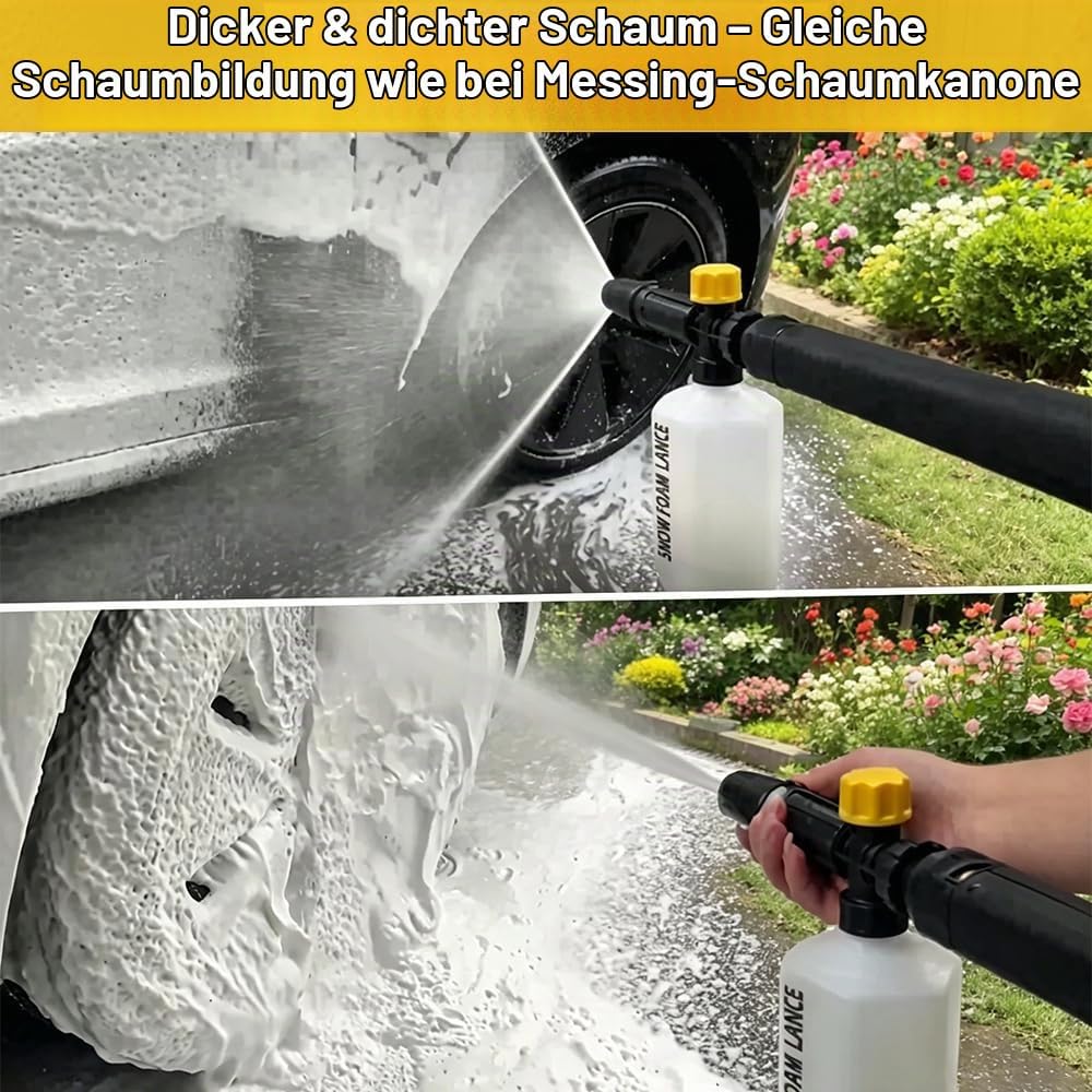 BEARFORCE Hochdruckreiniger Schneeschaumlanze Schaumdüse mit 0,6 L Flasche, kompatibel mit Lavor Lid
