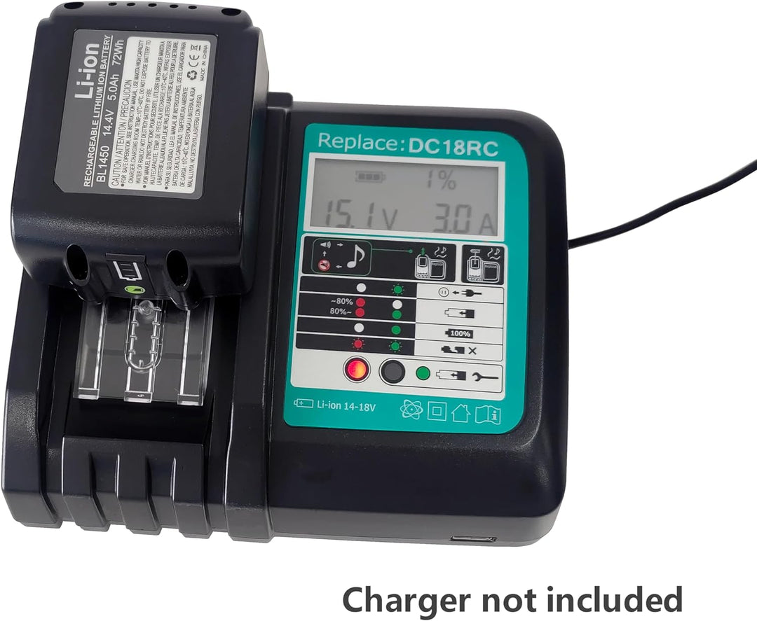 14.4V 5000mAh Werkzeug akku Li-Ion ersetzen für makita BL1450 BL1430 BL1430B BL1415 BL1440 BL1450 19