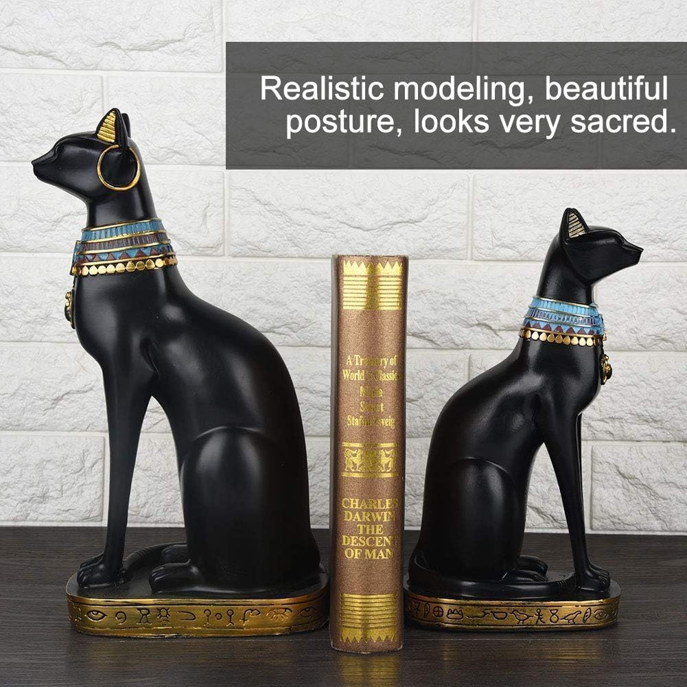 Cyrank Ägyptische Katzengöttin, Bastet Katze Sammlerstück Katzengöttin Statue mit Harz Ägyptische Ka