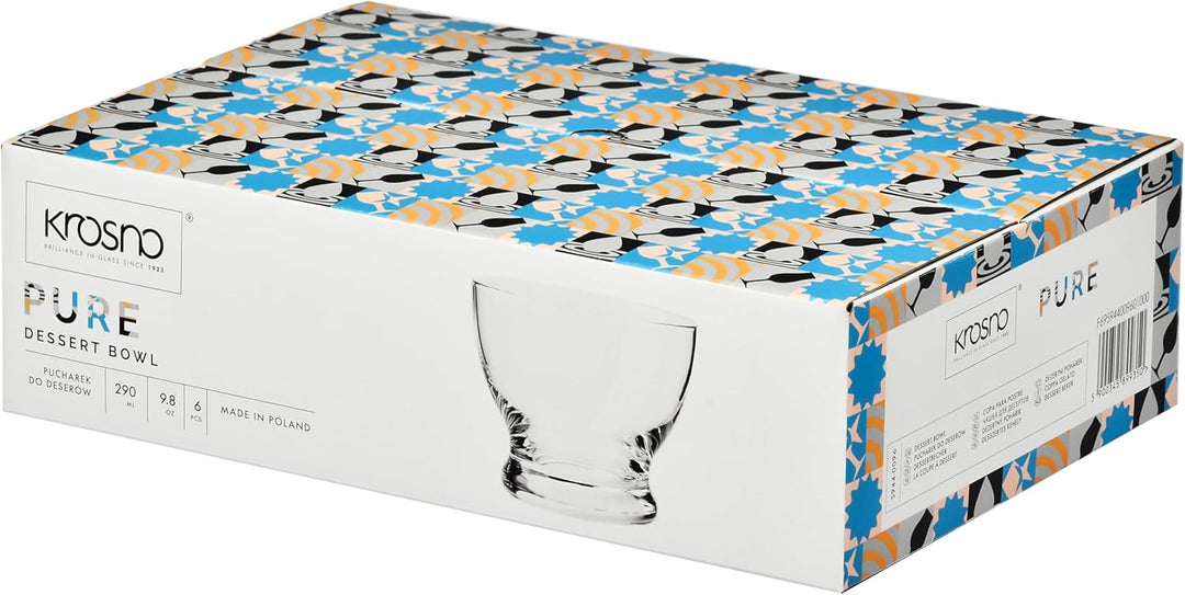 Krosno 6er-Set Eisbecher 290 ml | Dessertschale | Pure Kollektion | Ideal für Zuhause, Restaurants u