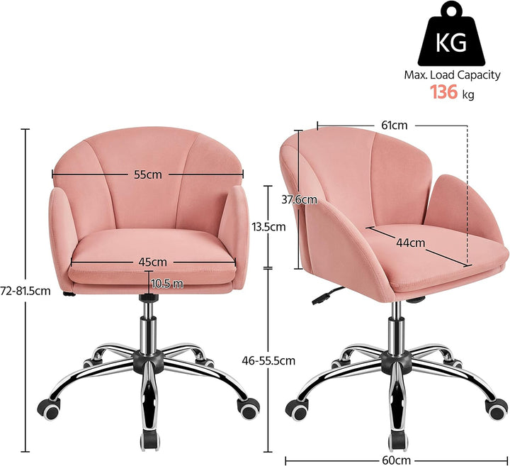 Yaheetech Schreibtischstuhl Ergonomisch Bürostuhl bis 136 kg Belastbar, Drehstuhl Höhenverstellbar C