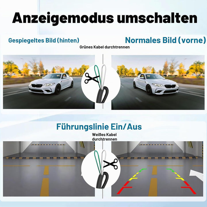 X1 Rückfahrkamera für Auto mit Weitwinkel Vorderseite/Rückansicht Kamera Nachtsicht IP68K wasserdich