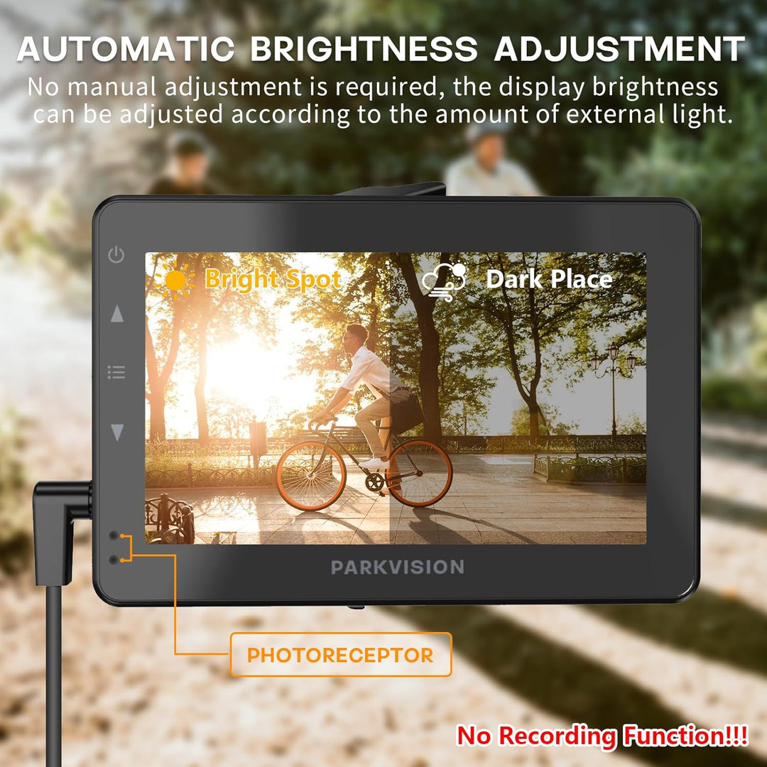 PARKVISION Fahrradspiegel Kamera 1080P, 8000mAh, Lenker 20-40mm, E-Bike