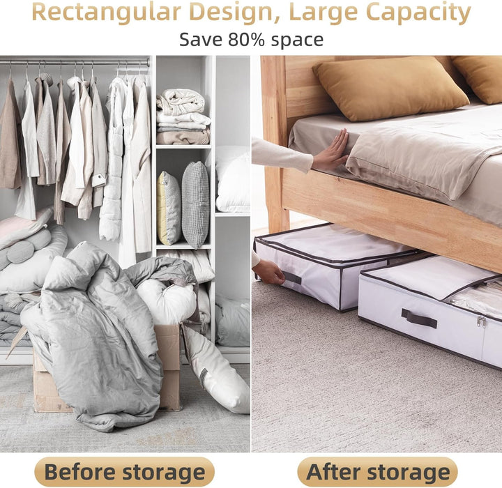TAILI Vakuum Kleiderbeutel Aufbewahrungsbeutel 105 X 43 X 15 CM 2 in 1 Design Grau und Weiss Vakuumb