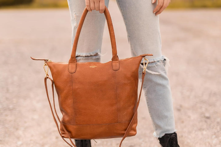 Gusti Shopper Leder - Mia Handtasche Damen Arbeitstasche Braun, Braun