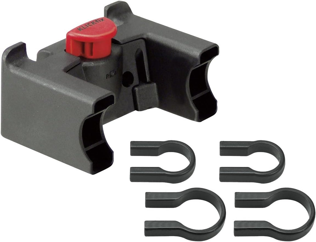 KLICKfix Damen Fahrradkorb Black Dots Bundle mit Lenkeradapter mit Schloss, Black Dots Bundle mit Le