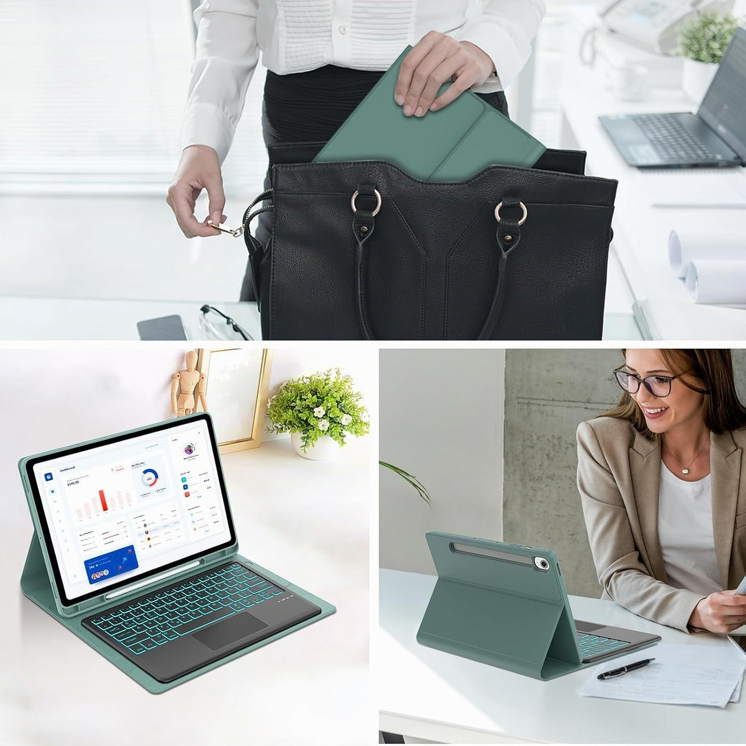 WINCHKING Hülle Mit Tastatur Für Samsung Galaxy Tab S10 Fe Plus 13.1 Zoll 2025, Magnetische Hülle Ta