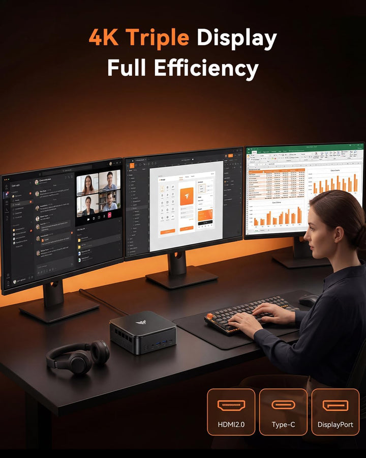 NiPoGi Mini PC АMD Ryzen 7 5800U(8C/16T, bis zu 4,4 GHz), 16GB DDR4 512GB M.2 NVME SSD Mini Desktop