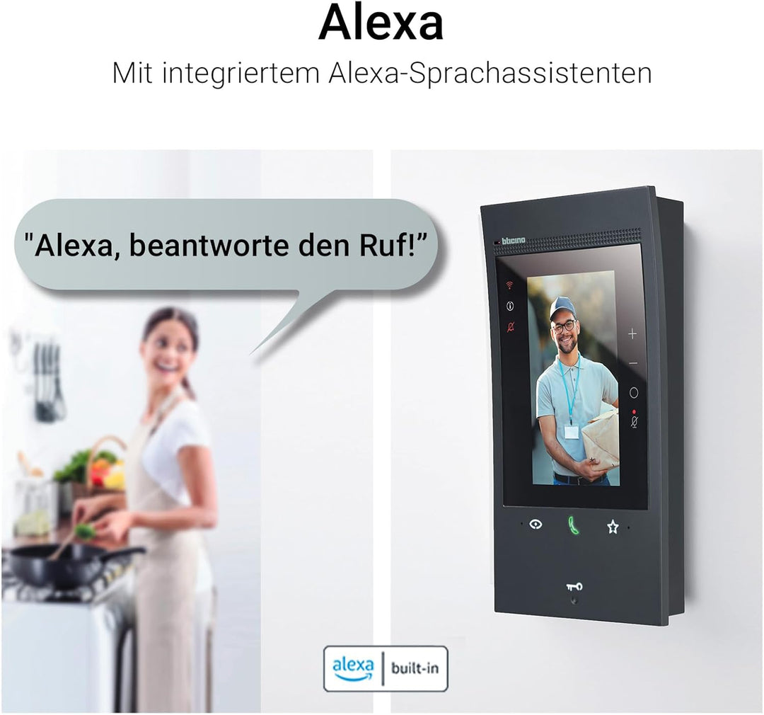 BTICINO, Flex‘ONE-Set Classe 300EOS with Netatmo in Schwarz & Linea 3000 in Schwarz, smarte Wi-Fi-Vi
