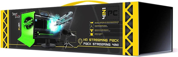 Steelplay - 4 in 1 Streaming Pack mit einem 198 x 213 cm grünen Hintergrund mit Stativ und Befestigu