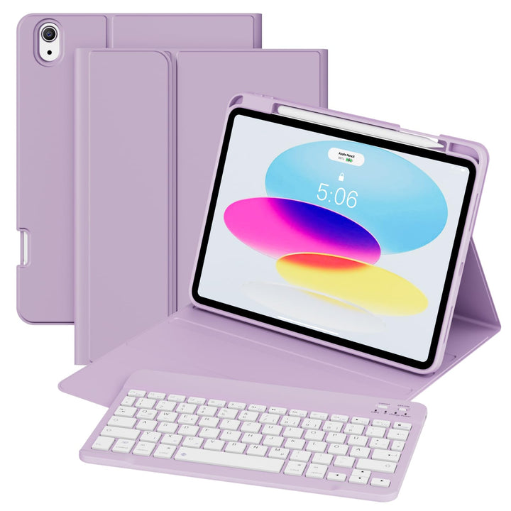 GKABXY Hülle mit Tastatur für iPad A16 11 Generation 2025/10 Generation 2022(11/10.9 Zoll), Soft TPU