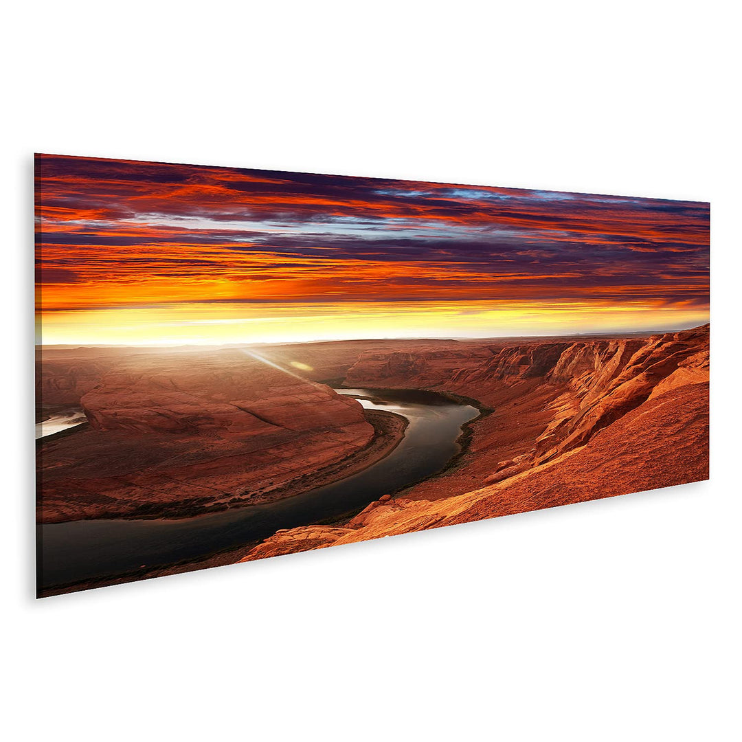 islandburner Bild auf Leinwand Horseshoe Bend Bei Sonnenuntergang Bilder Wandbilder Poster Leinwand