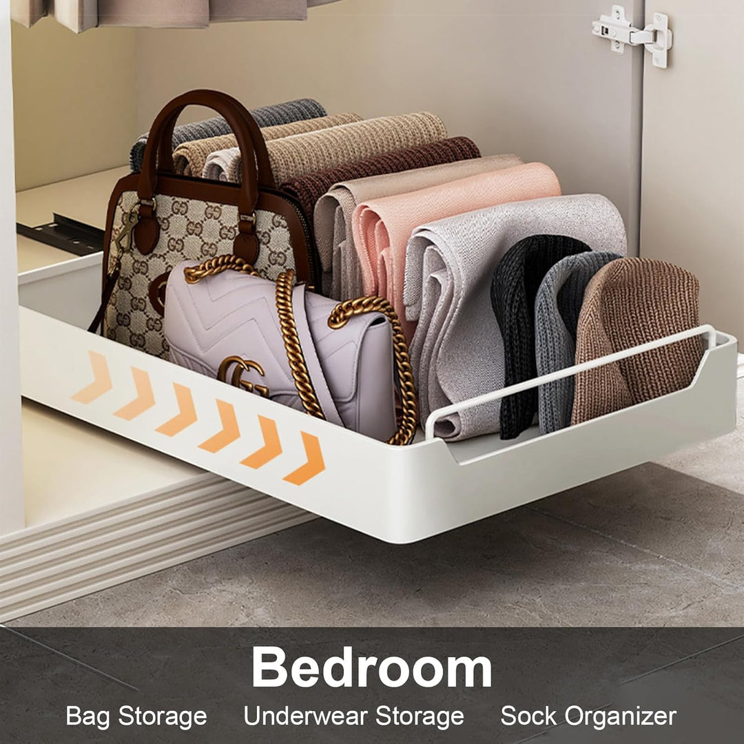 HOTOOLME 2er set Teleskopschublade Nachrüsten Ausziehbarer Schrank Organizer Pull Out Cabinet Kleben