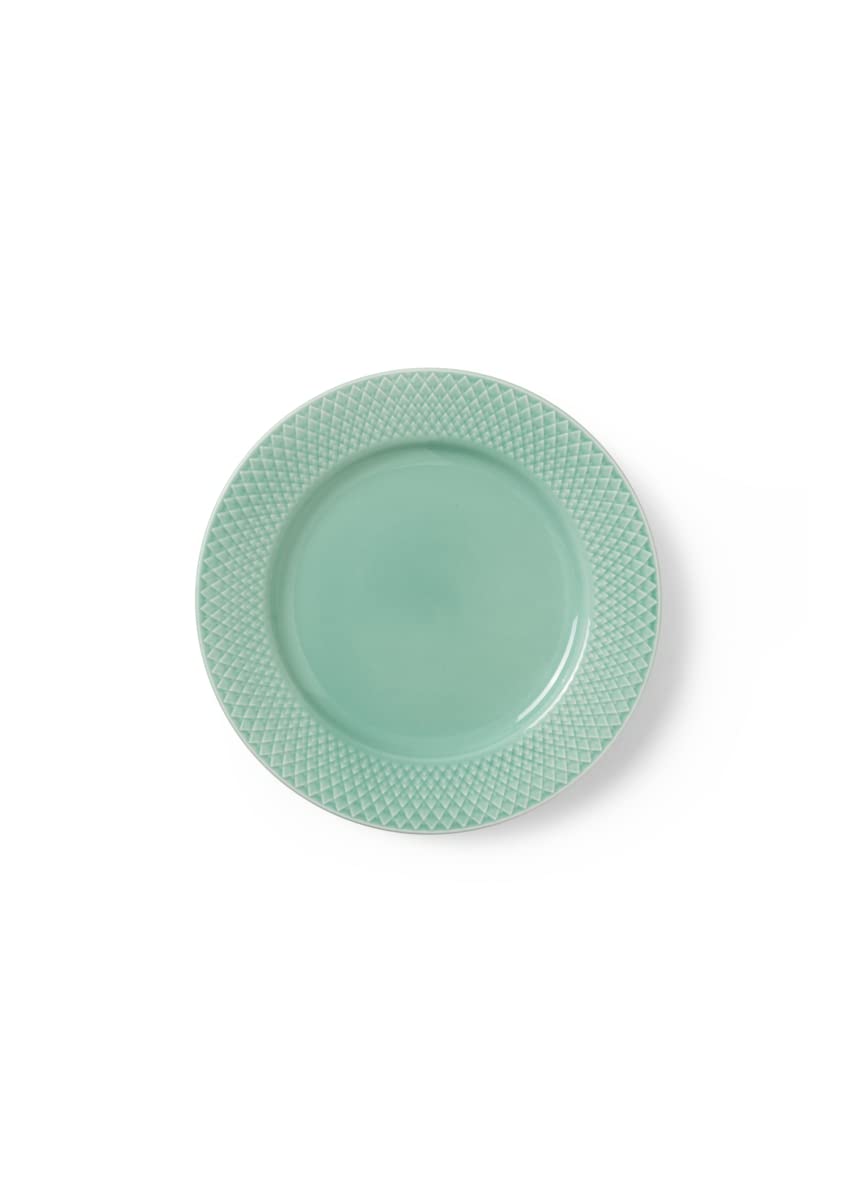 Lyngby Porcelæn Lunch-Teller Ø21 cm Rhombe Color Mix & Match aus Porzellan Ø21 cm Hellblau, Ø21 cm H