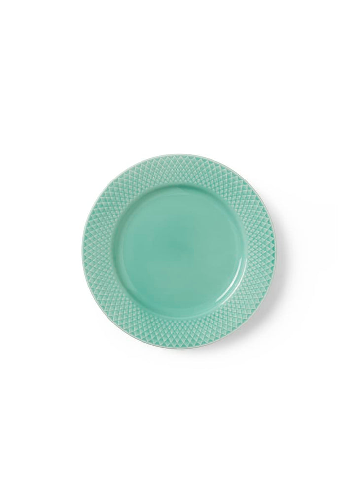 Lyngby Porcelæn Lunch-Teller Ø21 cm Rhombe Color Mix & Match aus Porzellan Ø21 cm Hellblau, Ø21 cm H