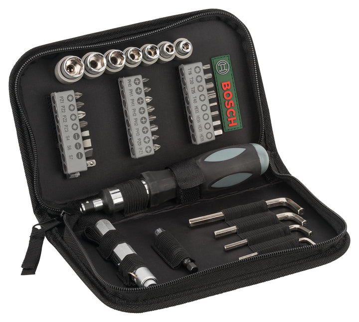 Bosch Accessories Bosch 38tlg. Mixed Bit Set (PH, PZ, S, HEX, Steckschlüssel Ø 5-13 mm, inkl. Handsc