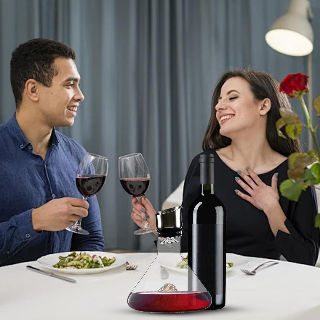 1500 ml Weinkaraffe, Weinkaraffe, Weinbelüfter mit Filter, Belüften von Weindekanter, Weinentlüftung