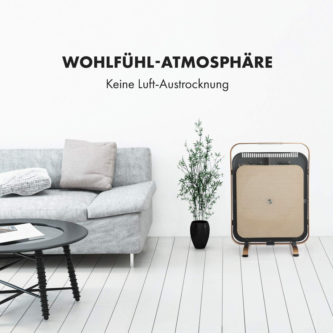 Klarstein HeatPal Marble Blackline Infrarot-Heizung mit Thermostat - mobiles Heizgerät, Standheizger