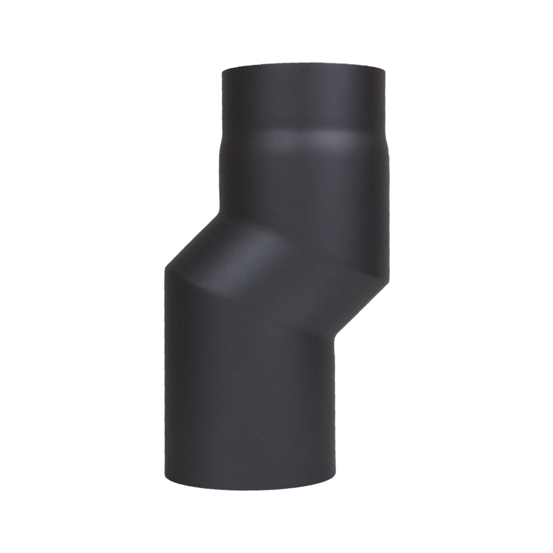 LANZZAS Ofenrohr Versatzbogen mit 40 mm Versatz, im Durchmesser, DN Ø 120 mm, Farbe: schwarz-metalli