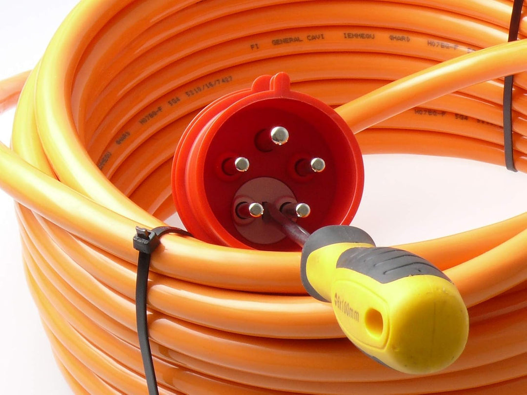 netbote24 CEE Starkstromkabel Verlängerungskabel Pur Leitung H07BQ-F 32A 400V mit Phasenwender 5g6 5