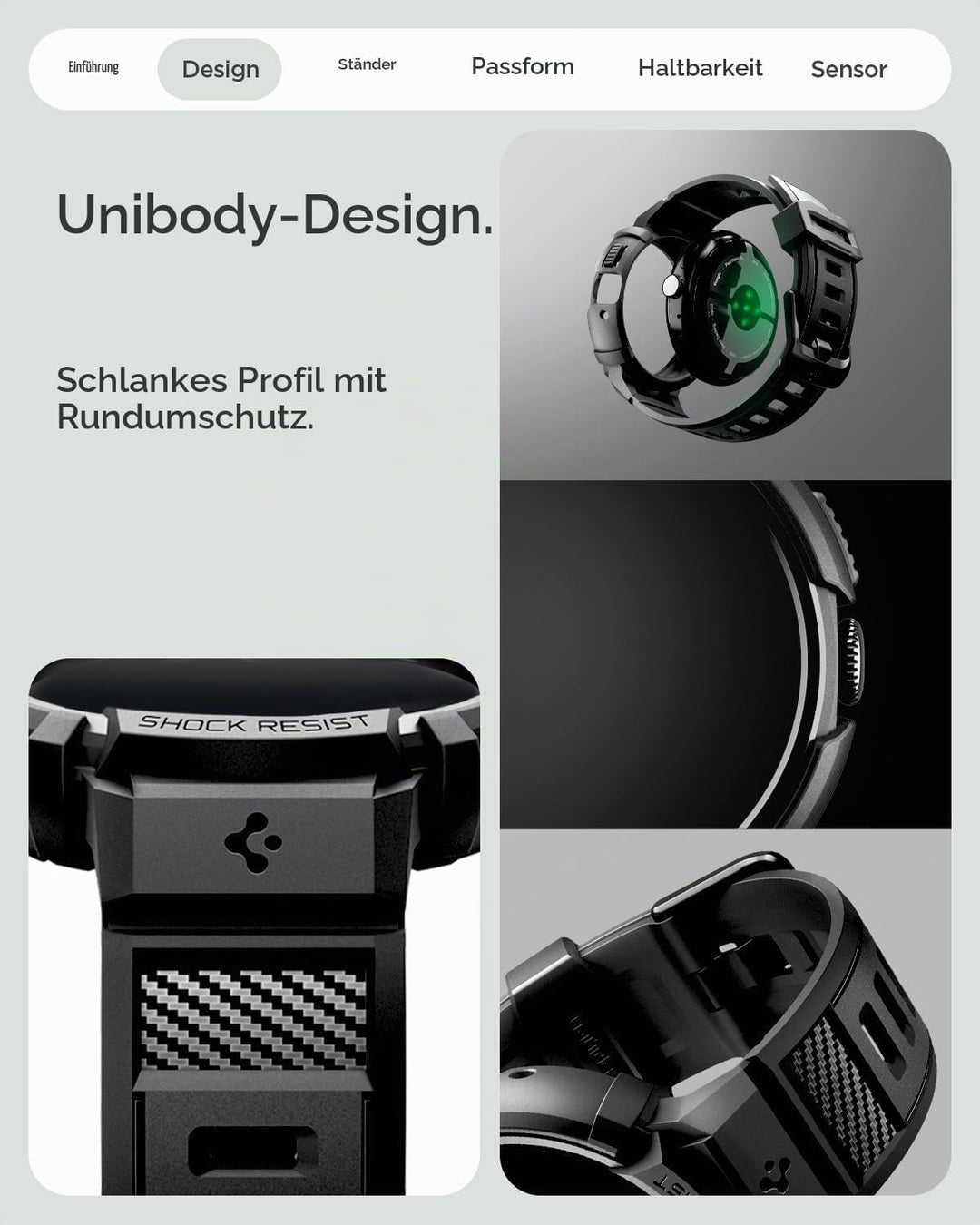 Spigen Rugged Armor Pro Hülle mit Armband Kompatibel mit Google Pixel Watch 4 41mm (2025) mit Ladest