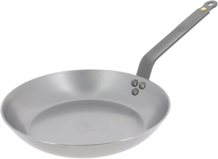 DeBuyer 5614.28 Eisenpfanne, Ø 28 cm & 5610.28 Mineral B Element Bratpfanne, Eisenstahl, silber, Ø 2