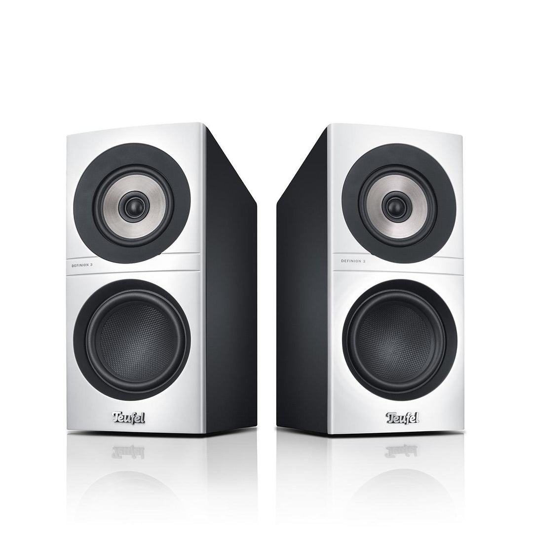 Teufel Definion 3S Weiss/Schwarz Stereo Lautsprecher Musik Sound Hochtöner Mitteltöner Bass Speaker