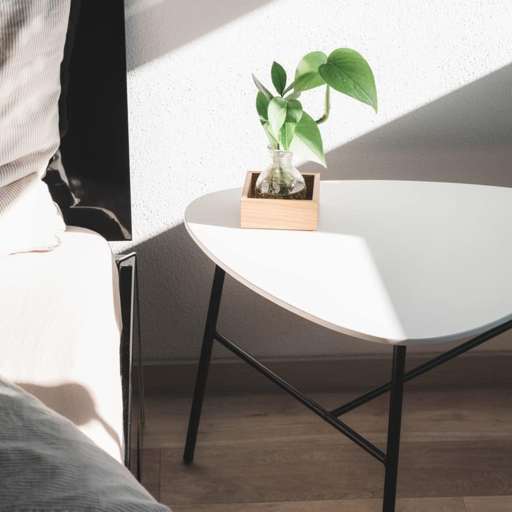 Tisch Wohnzimmertisch Couchtisch Holz Metall Weiss Grau Schwarz Sofatisch Magali Farbe Weiss, Grösse