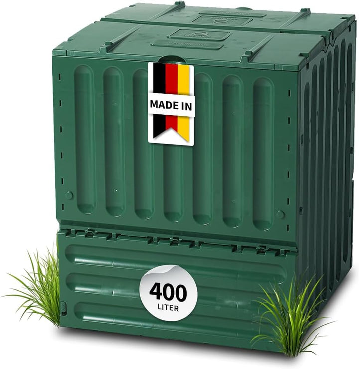 Garantia Geschlossener Schnell-Komposter 400 Liter: ECO-King, grün, aus 100% recyceltem PP, jetzt gü