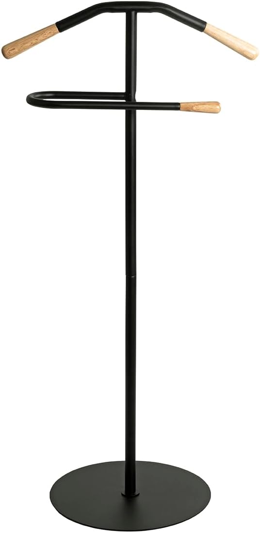 HAKU Möbel Diener, Natur, Schwarz, Metall – Masse: 34 x 50 x 105 cm, Stil: Modern