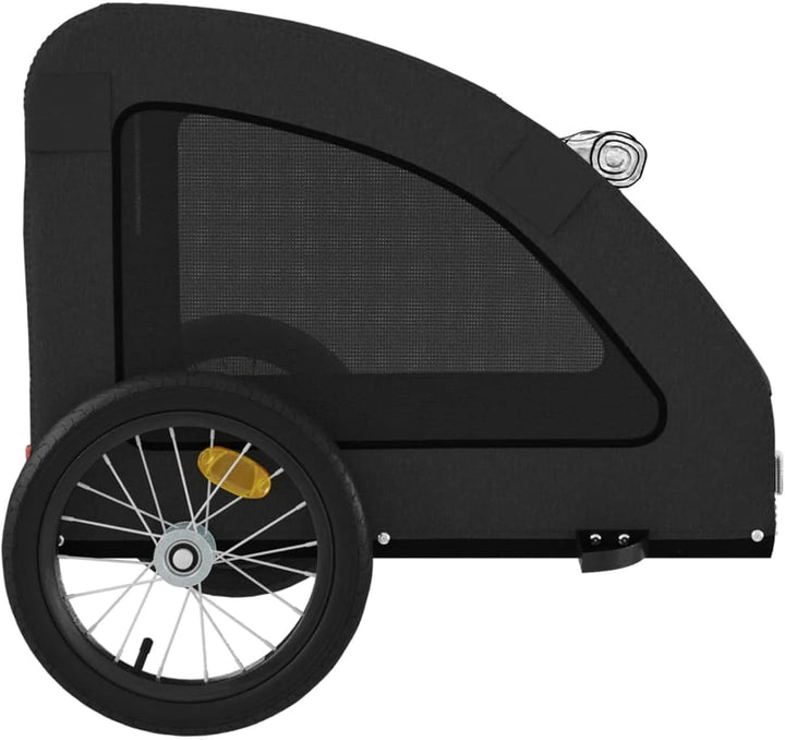 Fahrradanhänger Hund Orange Eisen | Robuster Rahmen, Oxford-Gewebe, sicherer Transport Schwarz, Schw