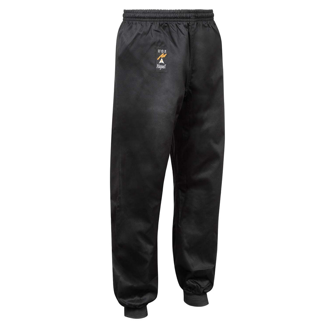 Unbekannt Playwell Kung-Fu-Hose mit Bündchen, Baumwolle, Schwarz 1/140 cm Schwarz, 1/140 cm Schwarz