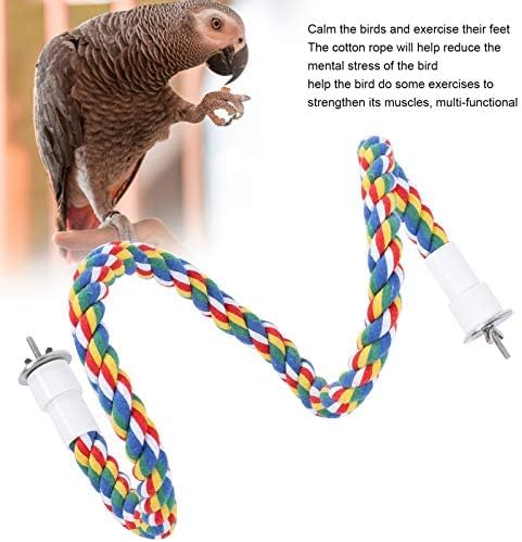 Bird Chew Rope, 2 Stück Bunt Gefärbte Vogel Barsch Stand Baumwolle Vogel Leiter Spielzeug Vogelkäfig