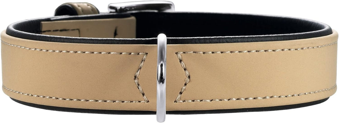 HUNTER SOFTIE Hundehalsband, Kunstleder, samtig, pflegeleicht, 30 (XXS-XS), beige, 30 (XXS-XS)